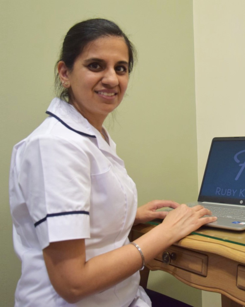 Ruby Kallah, podiatrist, working at her Huntingdon Foot Clinic