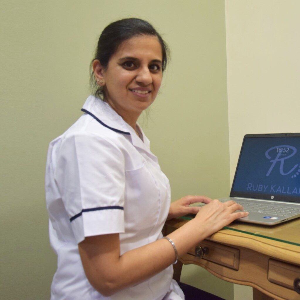 Ruby Kallah, podiatrist, working at her Huntingdon Foot Clinic